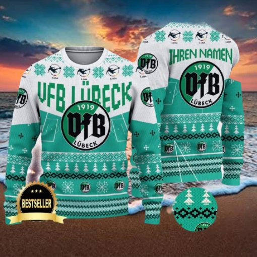Custom Name VfB Lübeck Ugly Christmas Sweater New Logo Gift For Men And Women Fans