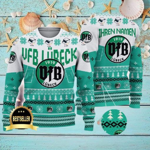 Custom Name VfB Lübeck Ugly Christmas Sweater New Logo Gift For Men And Women Fans