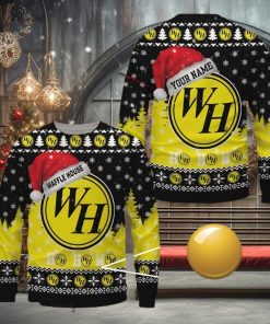 Custom Name Waffle House Uniform Brand Logo Christmas Wool Sweater