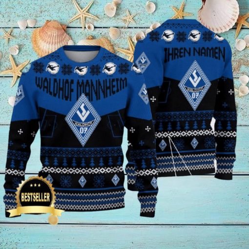Custom Name Waldhof Mannheim Ugly Christmas Sweater New Logo Gift For Men And Women Fans