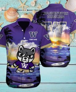 Custom Name Washington Huskies NCAA Unisex Brand AOP Hawaiian Shirt Gift For Fans