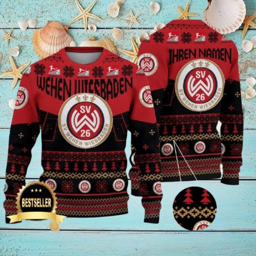 Custom Name Wehen Wiesbaden Ugly Christmas Sweater New Logo Gift For Men And Women Fans