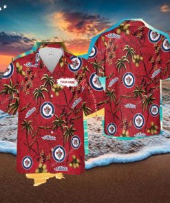 Custom Name Winnipeg Jets 3D 3D Hawaiian Shirt Gold Flower Vintage For Men And Women