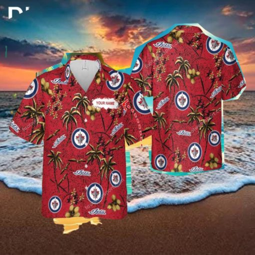 Custom Name Winnipeg Jets 3D 3D Hawaiian Shirt Gold Flower Vintage For Men And Women