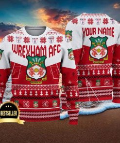 Custom Name Wrexham AFC Ugly Christmas Sweater New Logo Gift For Men And Women Fans