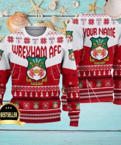 Custom Name Wrexham AFC Ugly Christmas Sweater New Logo Gift For Men And Women Fans