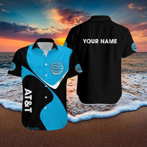 Custom Name at&t Brands Hawaiian Shirt Contemporary Logo AOP Hawaiian Shirt For Men And Women