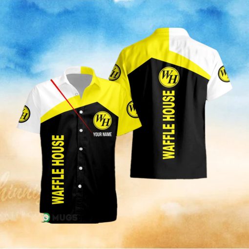Custom Name waffle house Style 7 Logo Trademark 3D Hawaiian Shirt For Men And Women Gift