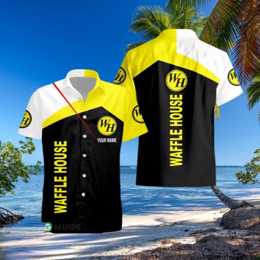 Custom Name waffle house Style 7 Logo Trademark 3D Hawaiian Shirt For Men And Women Gift