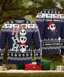 Custom Name with Ho Ho Ho Jack Skellington Ugly Christmas Sweater