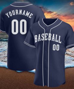 Custom Navy White Authentic Baseball Jersey