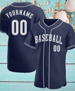 Custom Navy White Authentic Baseball Jersey