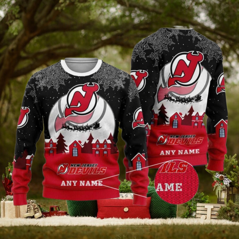 Custom New Jersey Devils Ugly Sweater, Personalized NHL Christmas Apparel Custom New Jersey Devils Ugly Sweater, Personalized NHL Christmas Apparel