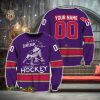 Custom Number And Name Born To Drink Crown Royal and Play Hockey Sweater Beer Lovers Cold For Fans Gift