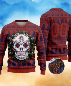 Custom Number And Name LIGA MX Atletico San Luis Special Sugar Skull Christmas Ugly Sweater Gift For Men And Women