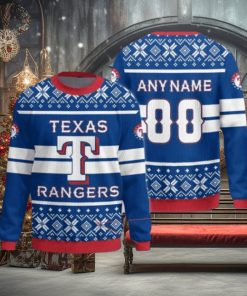 Custom Number And Name New Release Texas Rangers MLB Christmas Ugly Sweater