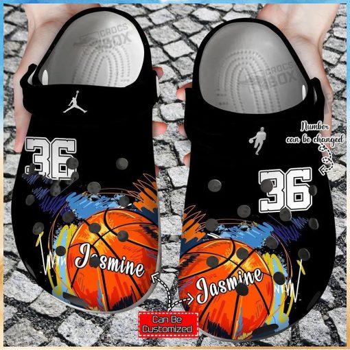 Custom Number Basketball Colorful Crocs