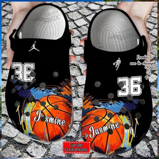 Custom Number Basketball Colorful Crocs