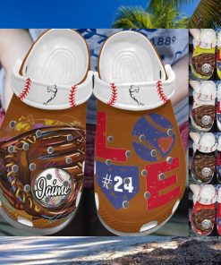 Custom Number Colorful Baseball Home Plate Clogs Shoes