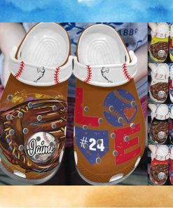 Custom Number Colorful Baseball Home Plate Clogs Shoes