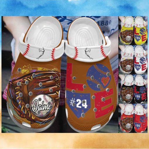 Custom Number Colorful Baseball Home Plate Clogs Shoes