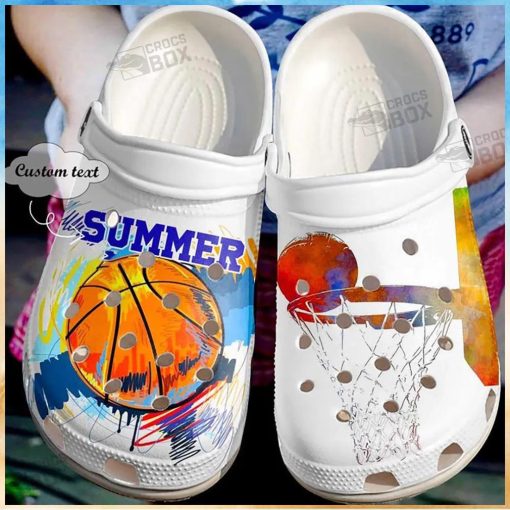Custom Number Summer Basketball Crocs Kids