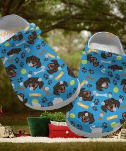 Custom Personalized Cute Dachshund Pattern Clog Crocs for Fans