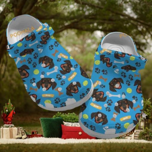 Custom Personalized Cute Dachshund Pattern Clog Crocs for Fans