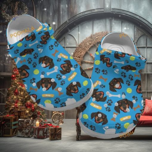 Custom Personalized Cute Dachshund Pattern Clog Crocs for Fans