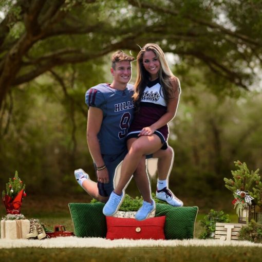 Custom Photo American Football Couple Ornament