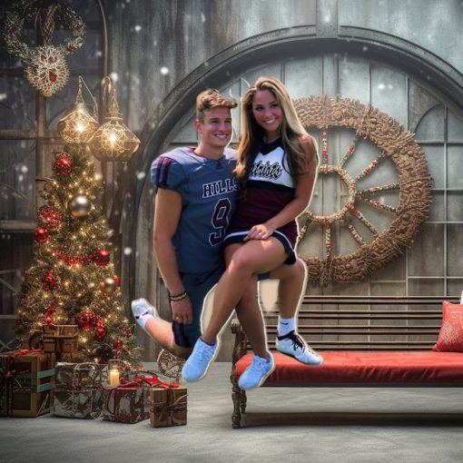 Custom Photo American Football Couple Ornament