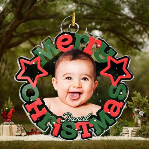 Custom Photo Christmas Miracle   Family Personalized Custom Ornament