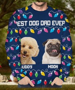 Custom Photo Feliz Navidog Lights Christmas Gift For Dog Lovers, Cat Lovers Personalized Unisex Ugly Sweater