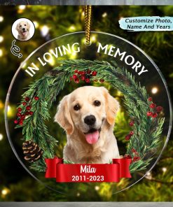 Custom Photo In Loving Memory Dog Cat Ornament