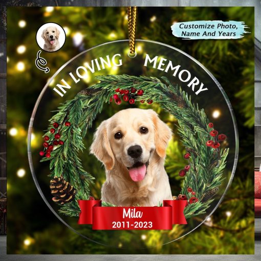 Custom Photo In Loving Memory Dog Cat Ornament