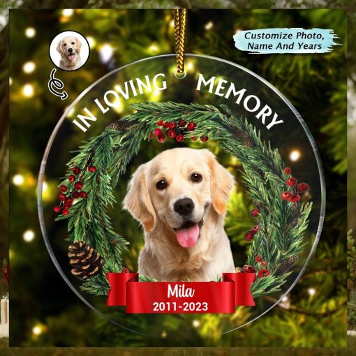 Custom Photo In Loving Memory Dog Cat Ornament