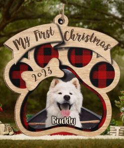 Custom Photo My First Christmas Dog & Cat Personalized Custom Ornament