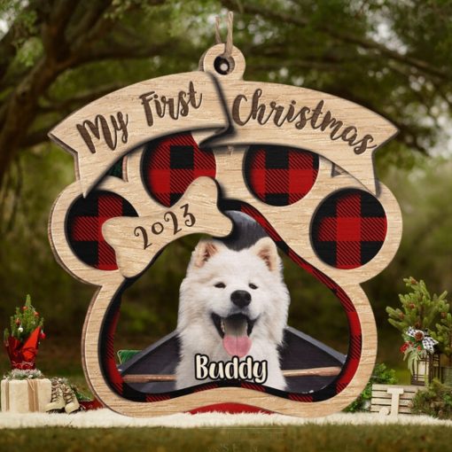 Custom Photo My First Christmas   Dog & Cat Personalized Custom Ornament