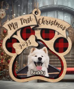 Custom Photo My First Christmas   Dog & Cat Personalized Custom Ornament