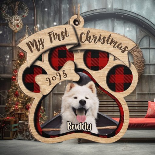 Custom Photo My First Christmas   Dog & Cat Personalized Custom Ornament