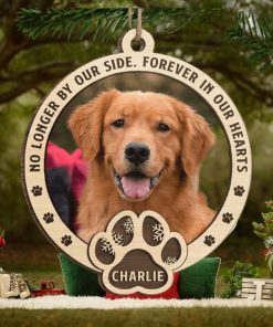 Custom Photo No Longer By Our Side, Forever In Our Hearts   Memorial Personalized Custom Ornament