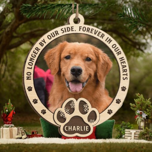 Custom Photo No Longer By Our Side, Forever In Our Hearts   Memorial Personalized Custom Ornament