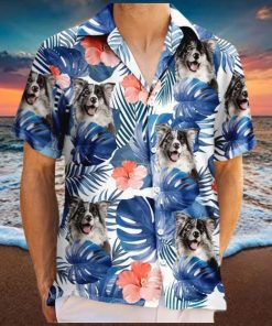 Custom Photo Tropical Leaves Funny Family Pet Face   Personalized Hawaiian Shirt