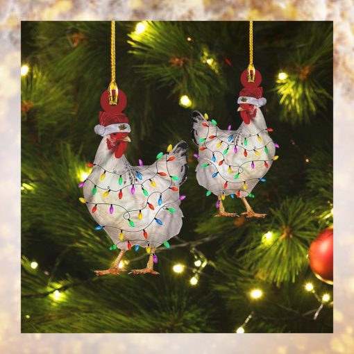 Custom Shaped Ornament   Chicken Merry Christmas Ornament