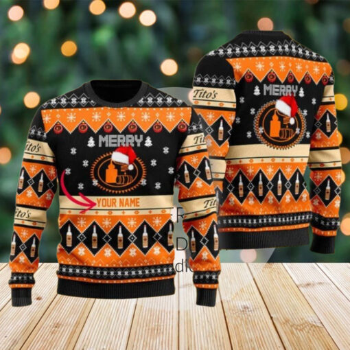 Custom Tito’s Handmade Vodka Christmas Ugly Sweater, Vodka Lover Shirt