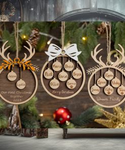 Custom Wooden Family Christmas Ornament Personalized Christmas Ornament Family Name 1 10 Lase Engraved Christmas Ornament Christmas Decor