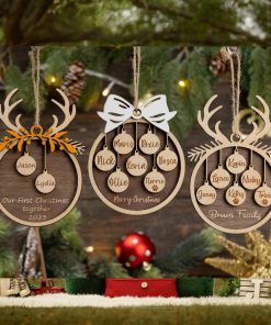 Custom Wooden Family Christmas Ornament Personalized Christmas Ornament Family Name 1 10 Lase Engraved Christmas Ornament Christmas Decor