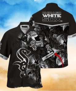 Customizable Chicago White Sox Black Floral Hawaiian Shirt