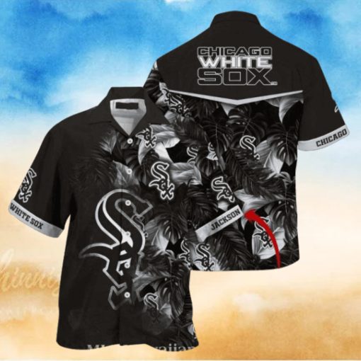 Customizable Chicago White Sox Black Floral Hawaiian Shirt