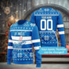 Custom Name Dodgers Ugly Christmas Sweater With Snowflakes